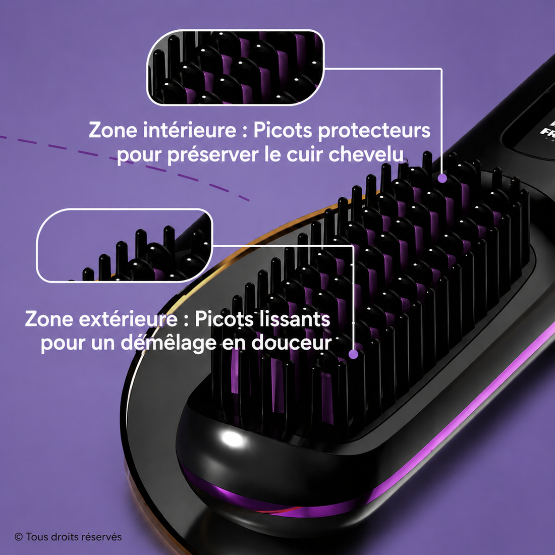 Zones d'utilisation de la brosse Lissio