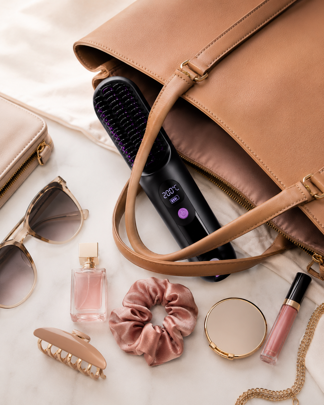 Brosse Lissio et accessoires — vue à plat